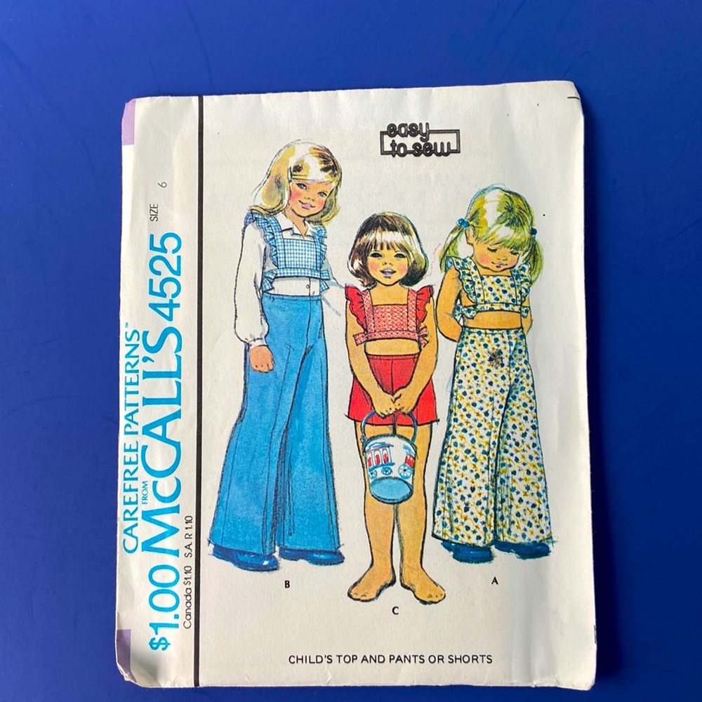Vintage Sewing Pattern McCalls 4525. 1975
